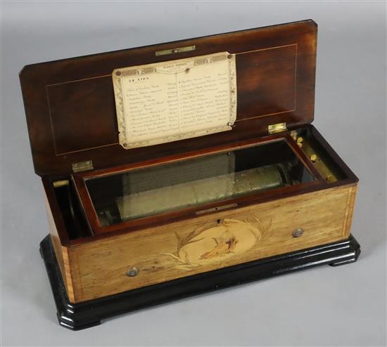 A late 19th century Nicole Freres of Geneva 24 air musical box, width 25in. depth 11in. height 8.25in.